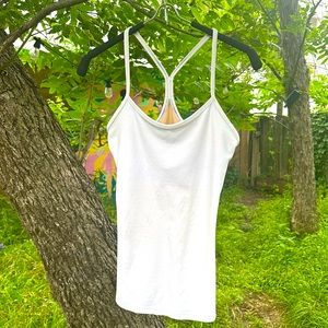 Lululemon Racerback Power Y Tank w/ Built in Bra White size 6
